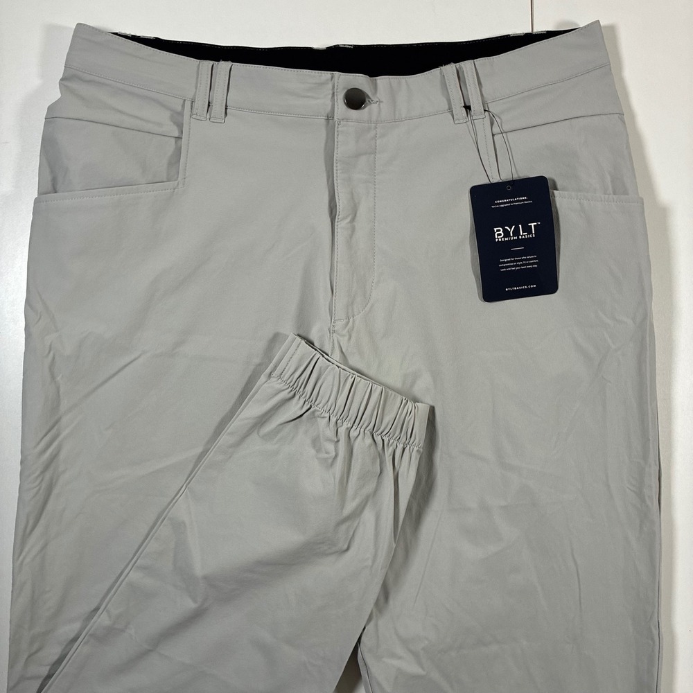 NEW BYLT Ace Jogger Pants 36x29 Grey Premium Basics Stretch Athletic Golf